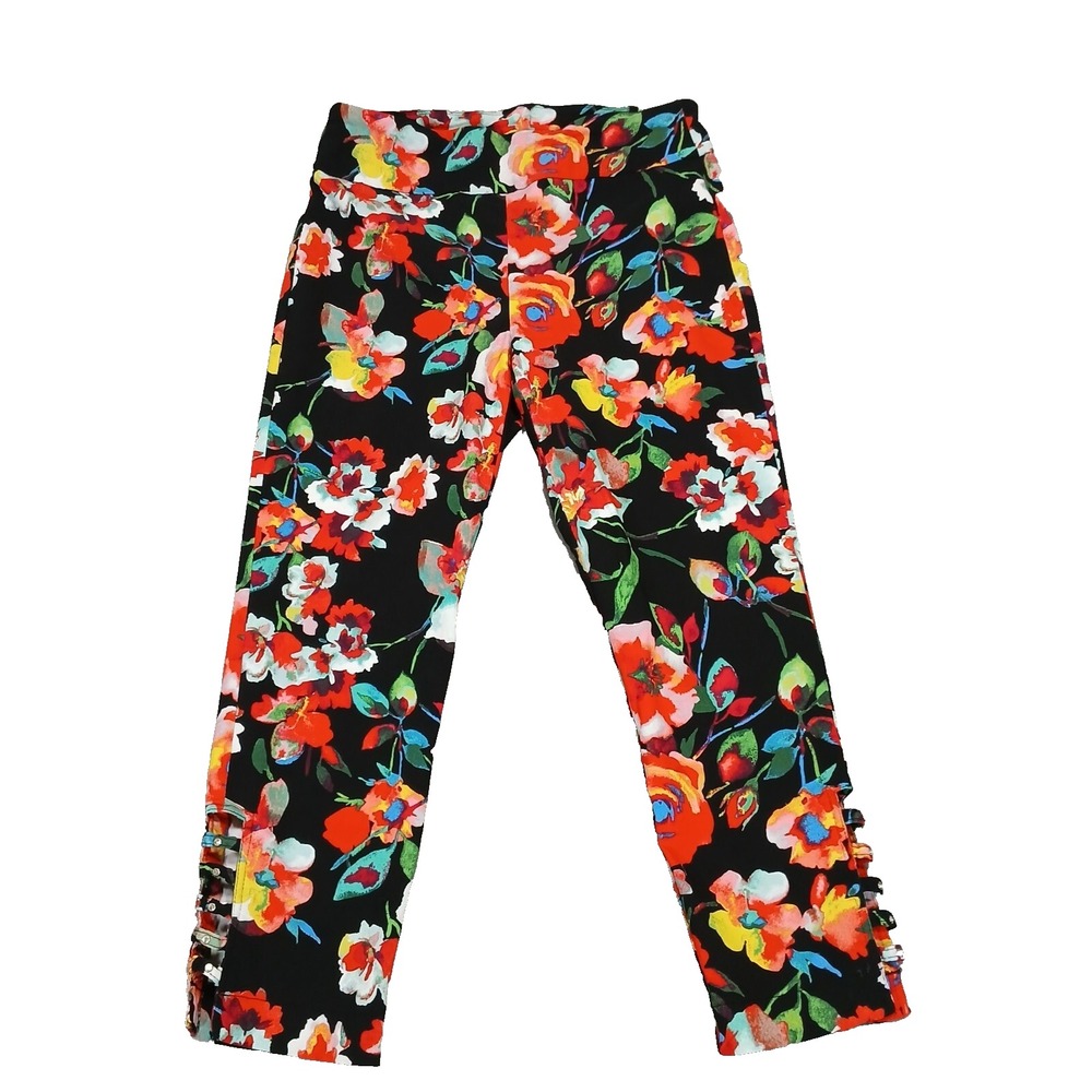 Attyre New York Slim Leg Audrey Ankle Pull On Stretch Floral‎ Womens Pants Sz 10